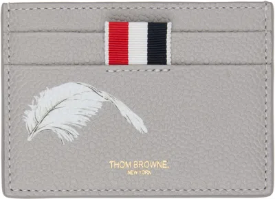 Thom Browne Gray Single Feather 3d Print Card Holder
