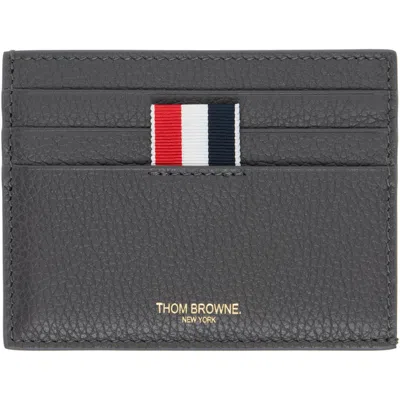 Thom Browne Gray Soft Pebble Grain Note Compartment Card Holder