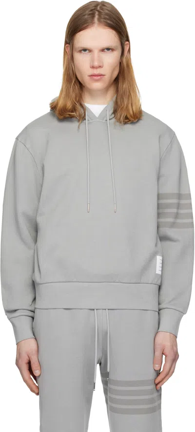 Thom Browne Gray Solid Loopback Overdyed 4-bar Hoodie