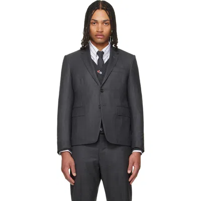 Thom Browne Gray Super 120s Twill High Armhole Sportcoat In Multi
