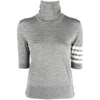 Thom Browne Turtleneck Short-sleeve Jumper In Gray