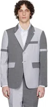 Thom Browne Gray University Stripe Linen Cotton Sport Blazer