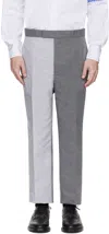 Thom Browne Gray University Stripe Linen Cotton Trousers