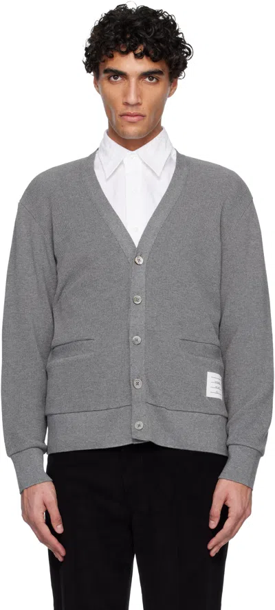 Thom Browne Gray V Neck Cardigan