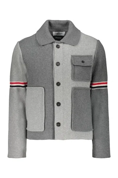 Thom Browne Gray Wool Jacket In Grey