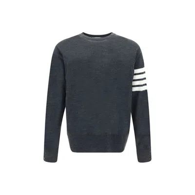 Thom Browne Gray Wool Oves Aries Sweatshirt In Animal Print