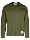 Thom Browne 4-bar Cotton T-shirt In Green