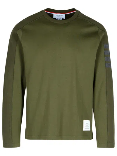 Thom Browne 4-bar Cotton T-shirt In Green