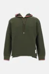Thom Browne Oversized Hoodie Pullover With Tipping Stripe In Chunky Loopback In Green