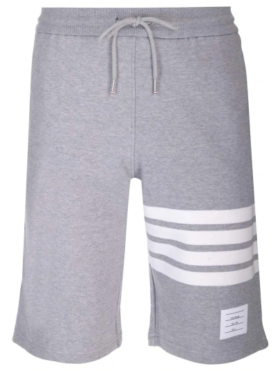 Thom Browne Grey 4-bar Bermuda Shorts In Light Grey