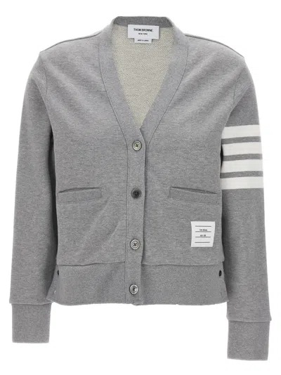 THOM BROWNE GREY 4 BAR CARDIGAN