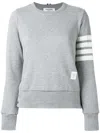 Thom Browne Womens Classic Sweatshirt In Classic Loop With Engineered 4 Bar In Grey
