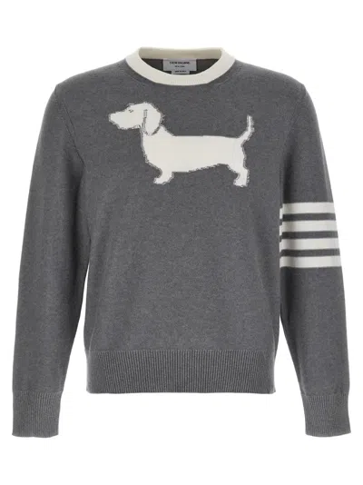 THOM BROWNE GREY 4-BAR HECTOR SWEATER