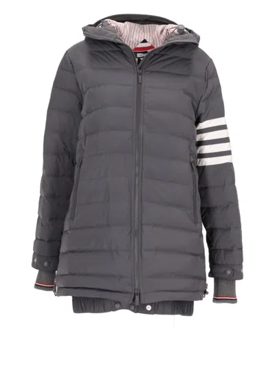 Thom Browne Grey 4-bar Hooded Ski Jacket