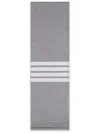 Thom Browne 4-bar Ribbed Scarf In Grey