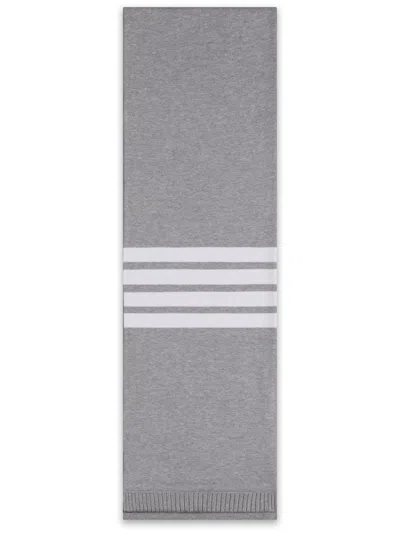 THOM BROWNE GREY 4-BAR SCARF