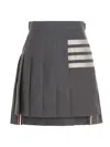 Thom Browne Twill 4-bar Mini Skirt In Grey