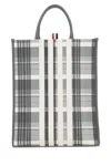 Thom Browne Grey 4-bar Stripe Tote Bag In Grey