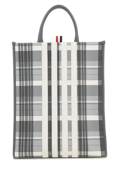 Thom Browne Grey 4-bar Stripe Tote Bag