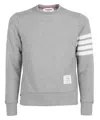 Thom Browne Loopback Jersey Knit 4-bar Crewneck Sweatshirt In Grey