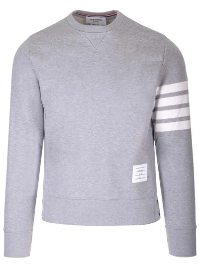 Thom Browne 4-bar Stripe Cotton Sweatshirt In Grey