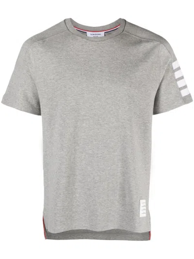 THOM BROWNE MEN GREY 4BAR LOGO T-SHIRT, M LUXURY T-SHIRTS FOR MEN DARVEYS