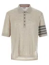 Thom Browne 4-bar Wool Polo Shirt In Brown