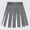 Thom Browne Grey And White Cotton-wool Blend Skirt