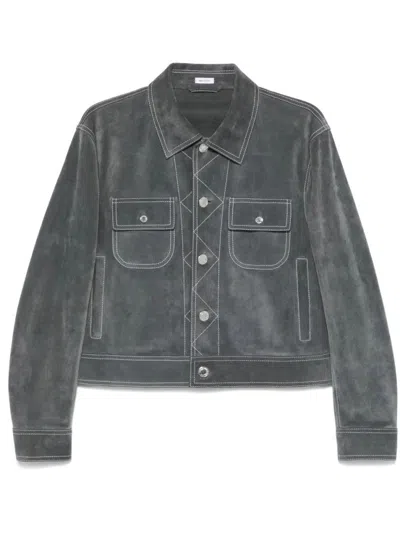 THOM BROWNE GREY BACKSTRAP UTILITY JACKET