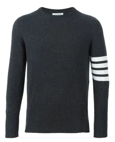 Thom Browne Grey Cashmere Sweater In Black