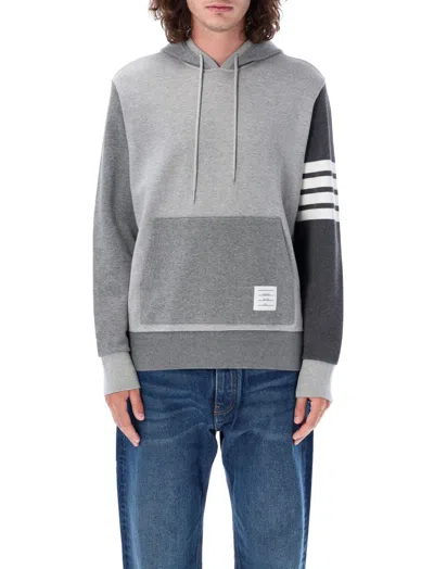 THOM BROWNE GREY CLASSIC LOOPBACK 4-BAR HOODIE