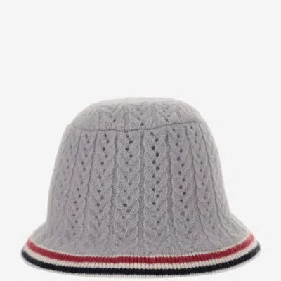 THOM BROWNE GREY COLORFUL STRIPED HAT