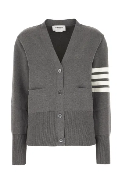 Thom Browne Grey Cotton Cardigan In Gray