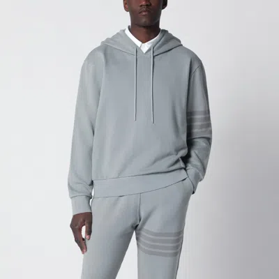 Thom Browne Grey Cotton Hooded Sweatshirt In Gray