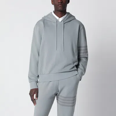 Thom Browne Grey Cotton Hooded Sweatshirt In Gray