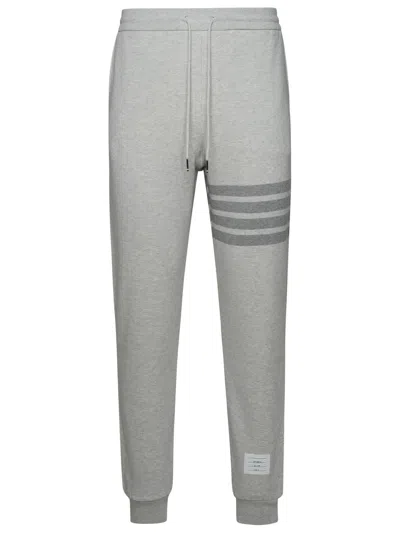 Thom Browne Grey Cotton Joggers In Lt Grey