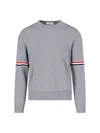 Thom Browne Milano Stitch Crew Neck Pullover In Grey