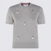 Thom Browne Knitwear Crewneck Embroidered Short Sleeves In Gray