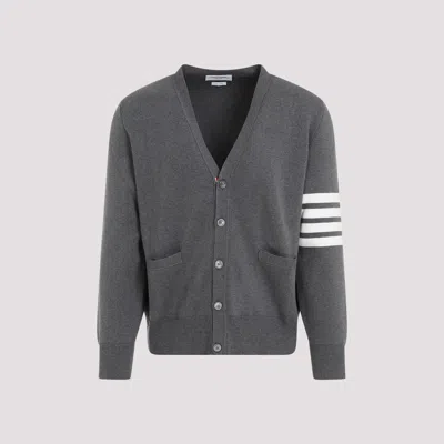 Thom Browne Cotton Milano Stitch Cardigan In Grey