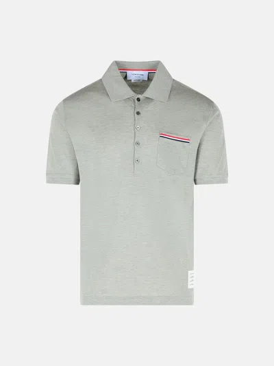 Thom Browne Grey Cotton Polo Shirt