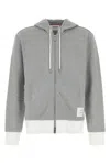 Thom Browne Felpa In Cotone Grigio Uomo