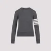 Thom Browne 4-bar Stripe Wool Sweater In Grey