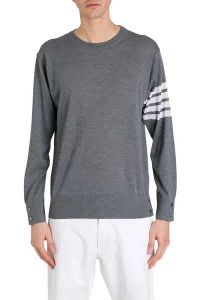 THOM BROWNE GREY CREWNECK PULLOVER