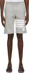 Thom Browne Light Gray Loopback Cotton Sweatshorts In 068 Light G
