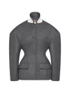 Thom Browne Solid Wool Flannel Cocoon Sportcoat In Gray