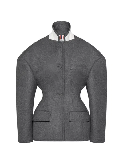 Thom Browne Grey Fitted Jacket In Gray
