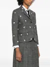 Thom Browne Grey Front Button Blazer In Gray