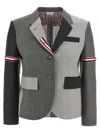 Thom Browne Wool High Armhole Tricolour Sport Coat In Gray