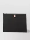 Thom Browne Grey Grained Leather Rwb-stripe Clutch Bag In Black