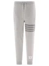 Thom Browne Grey Jersey Joggers With 4bar Detail In Grey